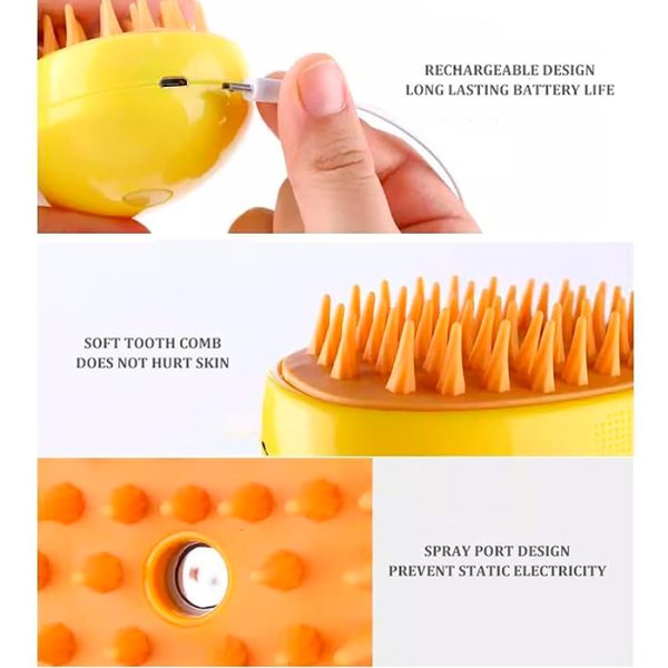 Brushy, elektrický hřeben pro domácí zvířata se sprejem