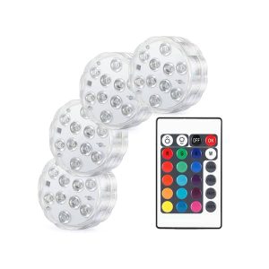 GlowWaterLights, 4 vodotěsné LED světla s dálkovým ovládáním