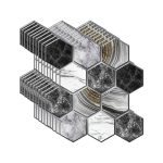 HexagonWall, trojrozměrné samolepky na zeď se vzorem mramoru