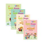 KidBook, 4-dílná sada pracovních sešitů na psaní a kreslení pomocí kouzelného pera, které se automaticky vymaže